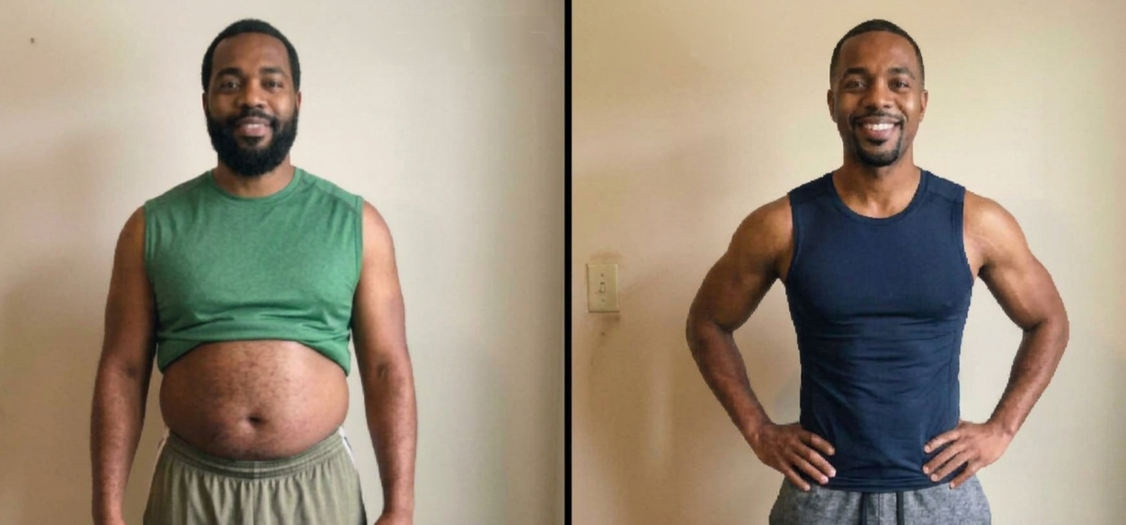 Marcus's before and after photos